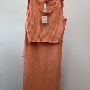 Free People Orange Skirt Set